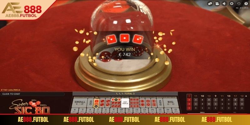 Kết quả tính dựa trên tổng điểm ba viên xúc xắc 